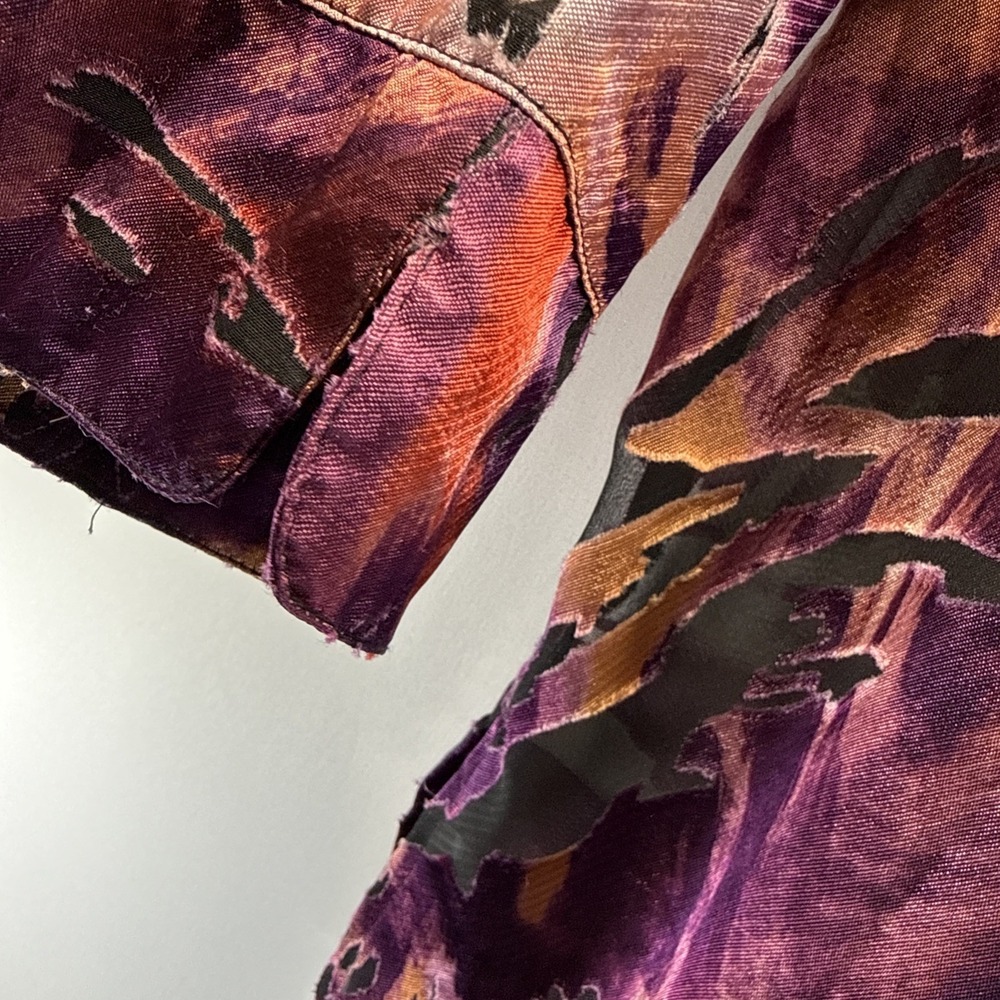 Drapers‎ & Damons Womens Tunic Top 1X Artsy Colorful Sheer Whimsigoth Button Up - Picture 4 of 9